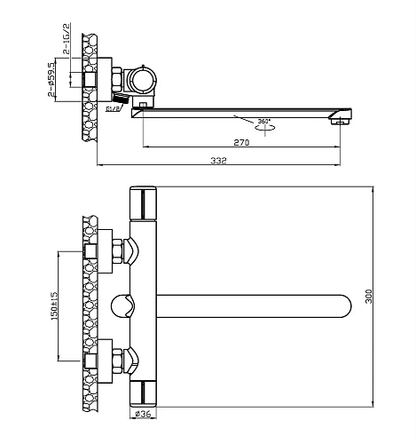 Смеситель для ванны Agger Slim A2221100 Смеситель для ванны Agger Slim A2221100