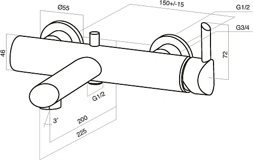 Смеситель для ванны AM.PM Awe F1510000 с душем Смеситель для ванны AM.PM Awe F1510000 с душем