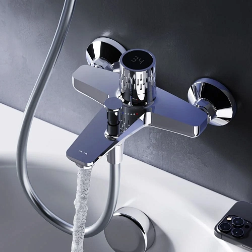 Смеситель для ванны AM.PM Gem F90A10400 с термостатом, хром Смеситель для ванны AM.PM Gem F90A10400 с термостатом, хром