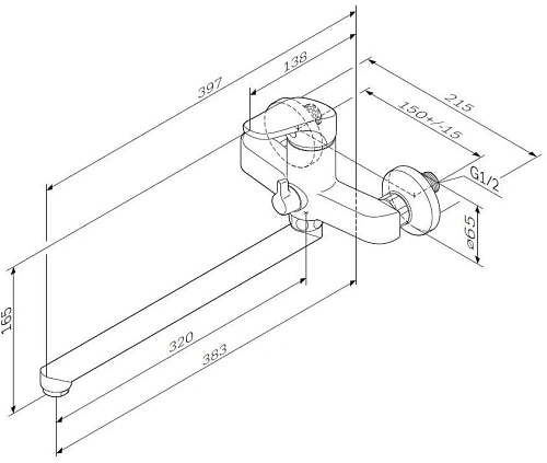 Смеситель для ванны AM.PM Joy F8590032 с душем Смеситель для ванны AM.PM Joy F8590032 с душем
