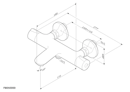 Смеситель для ванны AM.PM Like F8050000 с термостатом, хром Смеситель для ванны AM.PM Like F8050000 с термостатом, хром