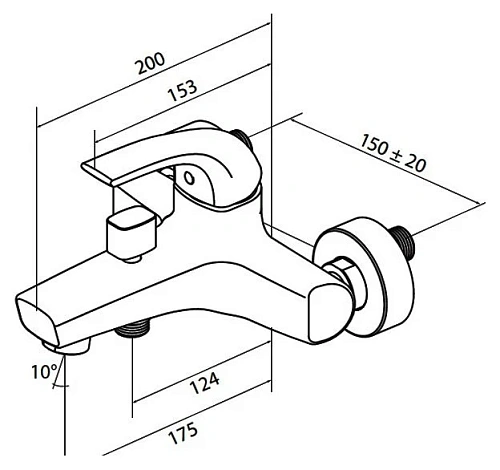 Смеситель для ванны AM.PM Sense F7510000 Смеситель для ванны AM.PM Sense F7510000