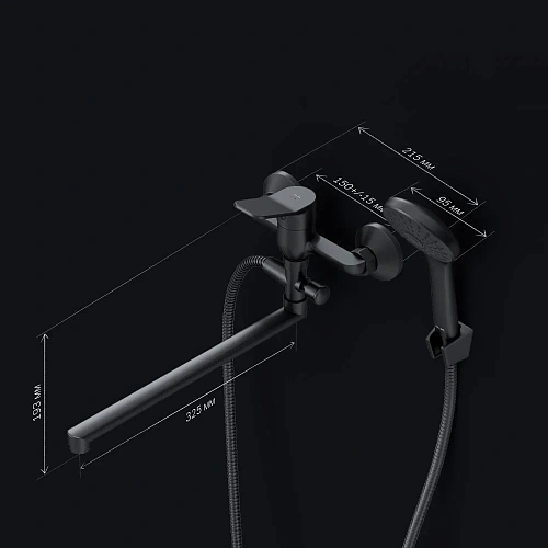 Смеситель для ванны AM.PM X-Joy F85A90122 черный Смеситель для ванны AM.PM X-Joy F85A90122 черный