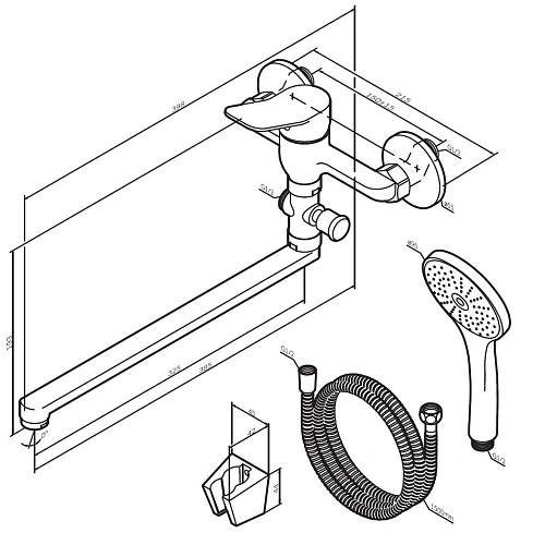 Смеситель для ванны AM.PM X-Joy F85A90122 черный Смеситель для ванны AM.PM X-Joy F85A90122 черный