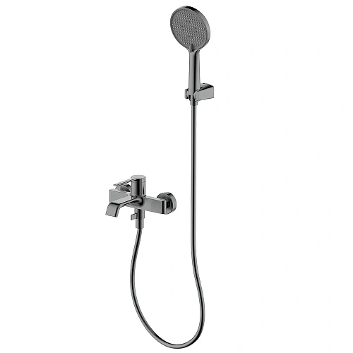 Смеситель для ванны AQUAme Asti AQM6412GM с душевым набором, 3 режима, Gun metal Смеситель для ванны AQUAme Asti AQM6412GM с душевым набором, 3 режима, Gun metal