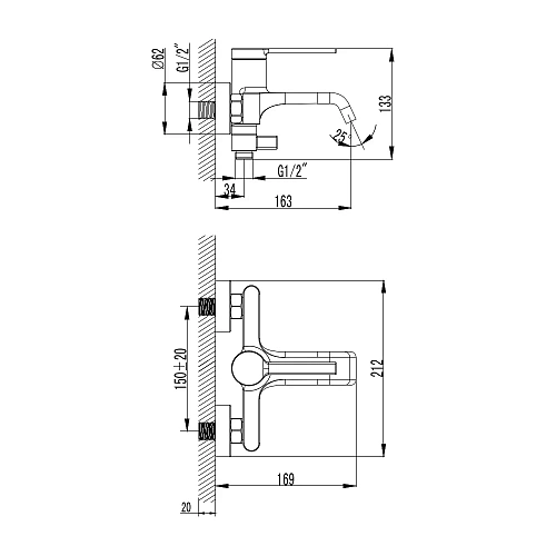 Смеситель для ванны AQUAme Asti AQM6412MB с душевым набором, 3 режима, Черный матовый Смеситель для ванны AQUAme Asti AQM6412MB с душевым набором, 3 режима, Черный матовый