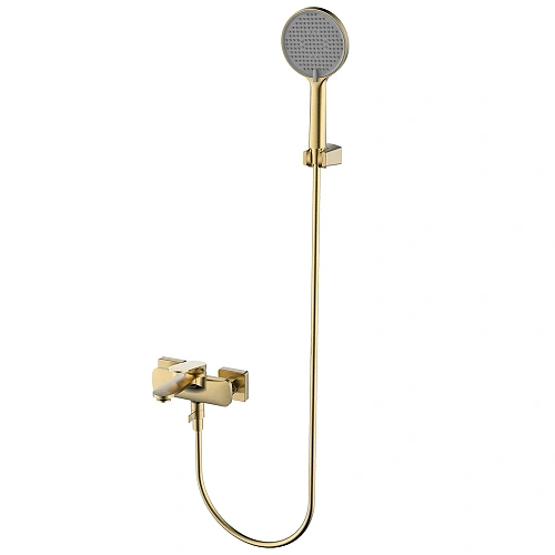 Смеситель для ванны AQUAme Imola AQM6712BG с душевым набором, 120 мм, 3 режима, Brushed gold Смеситель для ванны AQUAme Imola AQM6712BG с душевым набором, 120 мм, 3 режима, Brushed gold