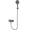 Смеситель для ванны AQUAme Imola AQM6712GM с душевым набором, 120 мм, 3 режима, Серый матовый
