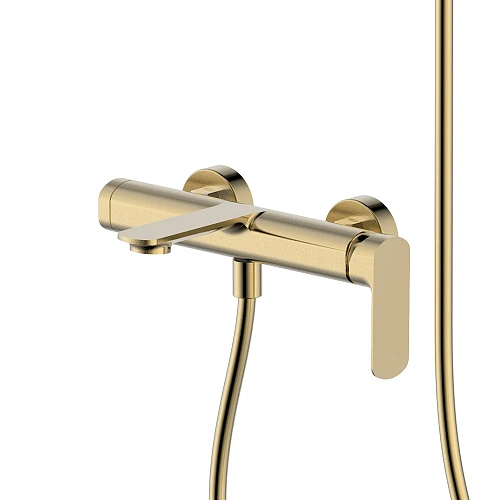 Смеситель для ванны AQUAme Monza AQM6312BG с душевым набором, 3 режима, Brushed gold Смеситель для ванны AQUAme Monza AQM6312BG с душевым набором, 3 режима, Brushed gold