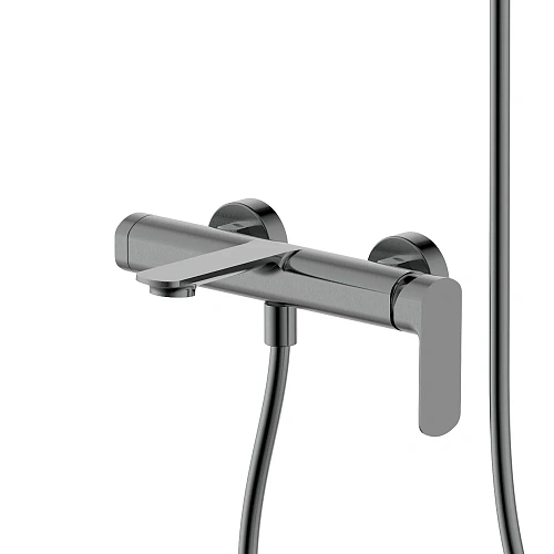 Смеситель для ванны AQUAme Monza AQM6312GM с душевым набором, 3 режима, Gun metal Смеситель для ванны AQUAme Monza AQM6312GM с душевым набором, 3 режима, Gun metal