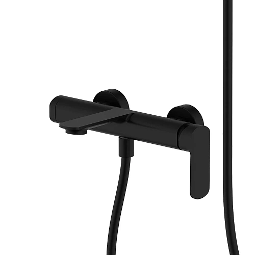 Смеситель для ванны AQUAme Monza AQM6312MB с душевым набором, 3 режима, Черный матовый Смеситель для ванны AQUAme Monza AQM6312MB с душевым набором, 3 режима, Черный матовый