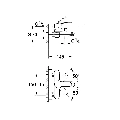 Смеситель для ванны AQUAme Prato AQMP6122 AQUAme хром Смеситель для ванны AQUAme Prato AQMP6122 AQUAme хром