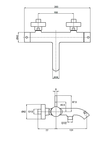 Смеситель для ванны AQUAme Siena AQM6212CR Хром Смеситель для ванны AQUAme Siena AQM6212CR Хром