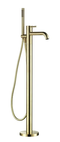 Смеситель для ванны AQUAme Siena AQM6218BG напольный (монтажная часть в комплекте), золото шлифованное Смеситель для ванны AQUAme Siena AQM6218BG напольный (монтажная часть в комплекте), золото шлифованное