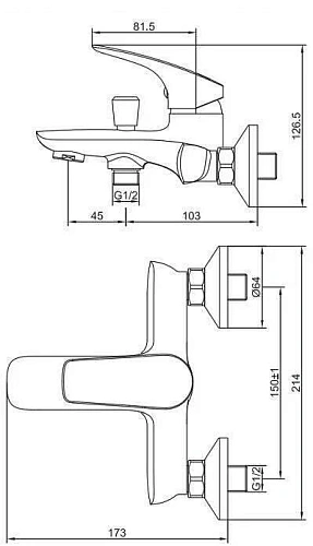 Смеситель для ванны Aquanet Atletic AF310-20С с душем Смеситель для ванны Aquanet Atletic AF310-20С с душем