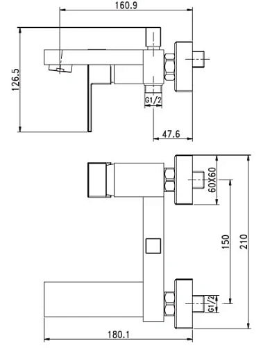 Смеситель для ванны Aquanet Blanco AF420-20W Смеситель для ванны Aquanet Blanco AF420-20W