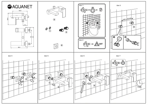 Смеситель для ванны Aquanet Blanco AF420-20W Смеситель для ванны Aquanet Blanco AF420-20W