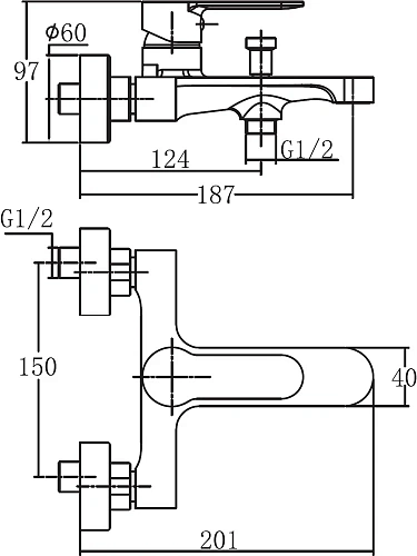 Смеситель для ванны Aquanet Passion AF300-20B Смеситель для ванны Aquanet Passion AF300-20B