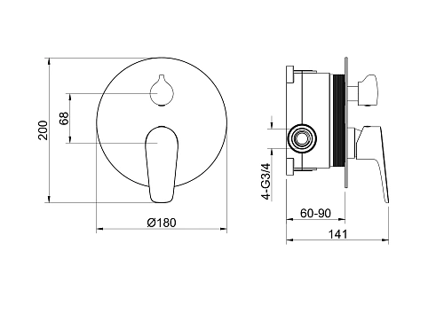 Смеситель для ванны Aquatek Бетта AQ1146BGM черный хром шлифованный, встраиваемый Смеситель для ванны Aquatek Бетта AQ1146BGM черный хром шлифованный, встраиваемый