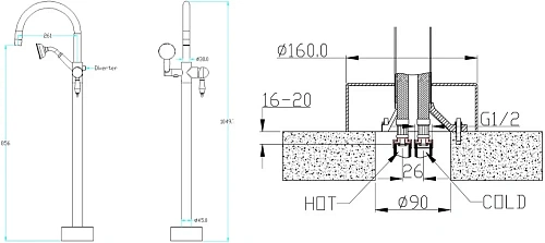 Смеситель для ванны Boheme 269-SW напольный BRILLANTE Swarovski Смеситель для ванны Boheme 269-SW напольный BRILLANTE Swarovski