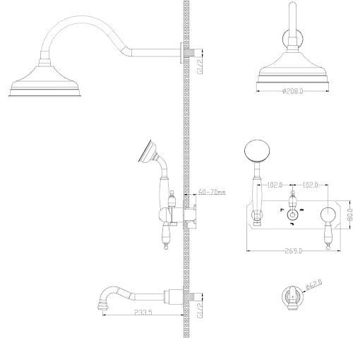 Смеситель для ванны Boheme 308-SW встроенный Medici с кристаллами Swarovski Смеситель для ванны Boheme 308-SW встроенный Medici с кристаллами Swarovski