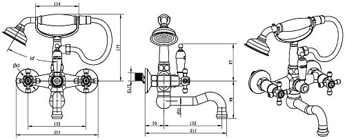 Смеситель для ванны Boheme FLORA хром 273-FL Смеситель для ванны Boheme FLORA хром 273-FL