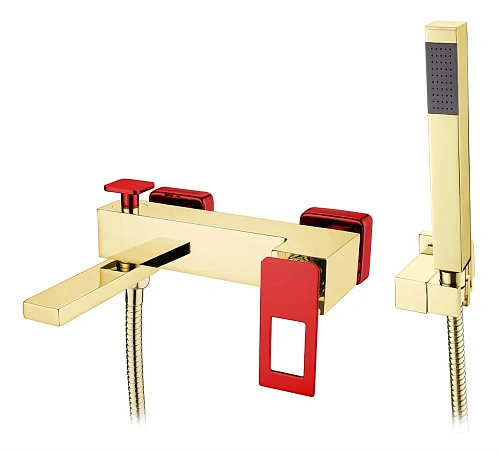 Смеситель для ванны Boheme GoldRed 143-GR с душем Смеситель для ванны Boheme GoldRed 143-GR с душем