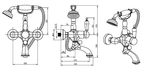 Смеситель для ванны Boheme MEDICI Ripresa 303-SW Смеситель для ванны Boheme MEDICI Ripresa 303-SW