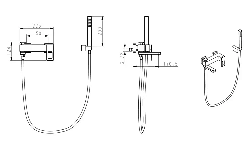 Смеситель для ванны Boheme Q 143-CRBlue Chrome Blue Смеситель для ванны Boheme Q 143-CRBlue Chrome Blue