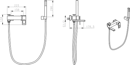 Смеситель для ванны Boheme Q 143-WB WhiteBlack Смеситель для ванны Boheme Q 143-WB WhiteBlack
