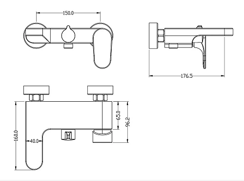 Смеситель для ванны Boheme Spectre матовый белый 453-MW Смеситель для ванны Boheme Spectre матовый белый 453-MW