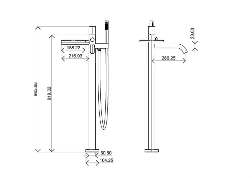 Смеситель для ванны Boheme STICK 129-WCR.2 напольный WHITE TOUCH CHROME Смеситель для ванны Boheme STICK 129-WCR.2 напольный WHITE TOUCH CHROME