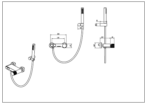 Смеситель для ванны Boheme STICK SHINE GUN METAL LINEA 123-SGM.3 Смеситель для ванны Boheme STICK SHINE GUN METAL LINEA 123-SGM.3