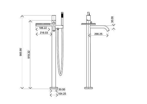 Смеситель для ванны Boheme STICK напольный MATT GOLD SPIRALE 129-MG.4 Смеситель для ванны Boheme STICK напольный MATT GOLD SPIRALE 129-MG.4