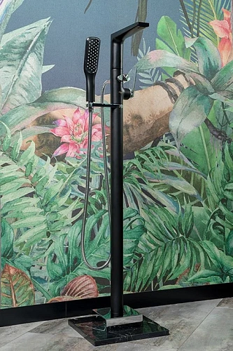 Смеситель для ванны Boheme VENTURO белый + хром 379-W напольный Смеситель для ванны Boheme VENTURO белый + хром 379-W напольный