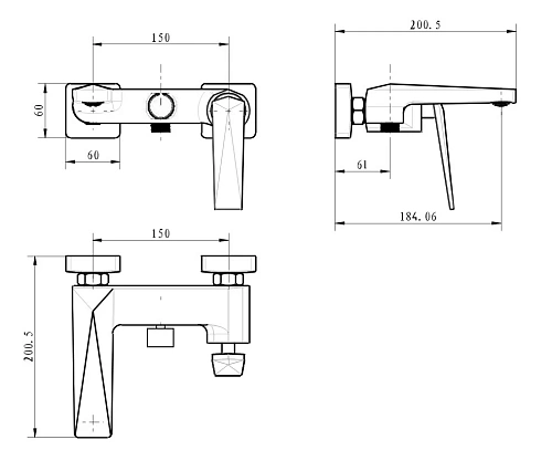 Смеситель для ванны Boheme VENTURO белый-золото 383-W с душевым гарнитуром Смеситель для ванны Boheme VENTURO белый-золото 383-W с душевым гарнитуром
