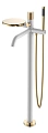 Смеситель для ванны Boheme WHITE DIAMOND GOLD напольный 129-WG.2 Смеситель для ванны Boheme WHITE DIAMOND GOLD напольный 129-WG.2