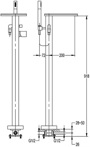 Смеситель для ванны CEZARES CASCADO-F-VDP-01 Смеситель для ванны CEZARES CASCADO-F-VDP-01