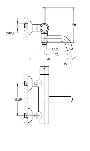 Смеситель для ванны CEZARES ECO-VD-BORO брашированное золото Смеситель для ванны CEZARES ECO-VD-BORO брашированное золото