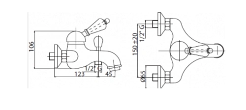 Смеситель для ванны CEZARES ELITE-VM-01-Nc Смеситель для ванны CEZARES ELITE-VM-01-Nc