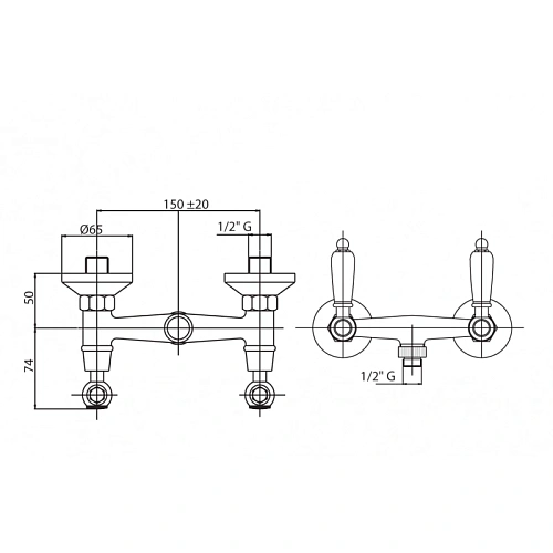 Смеситель для ванны Cezares First (FIRST-DS-01-Bi) хром Смеситель для ванны Cezares First (FIRST-DS-01-Bi) хром