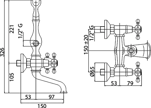 Смеситель для ванны CEZARES GOLF-VD-01-Bi Смеситель для ванны CEZARES GOLF-VD-01-Bi