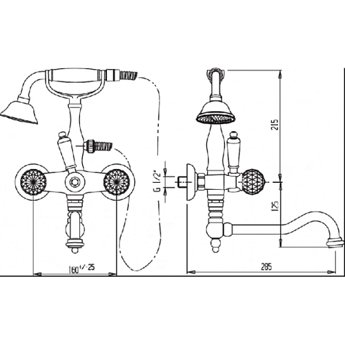 Смеситель для ванны CEZARES GOLF-VDP2-01-Bi Смеситель для ванны CEZARES GOLF-VDP2-01-Bi