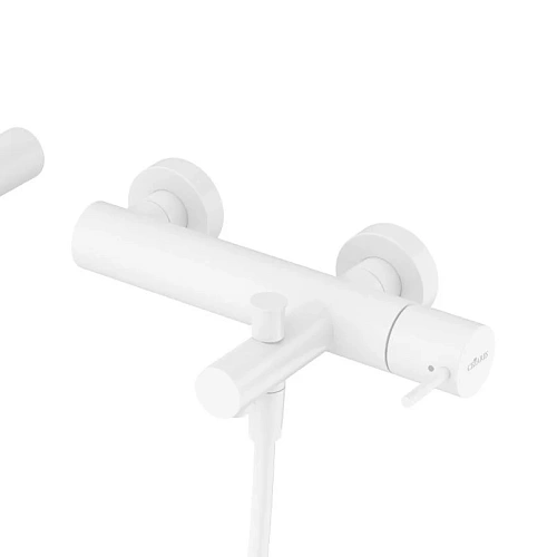 Смеситель для ванны CEZARES LEAF-VD-L-BIO с ручным душем, шлангом и держателем, белый матовый Смеситель для ванны CEZARES LEAF-VD-L-BIO с ручным душем, шлангом и держателем, белый матовый