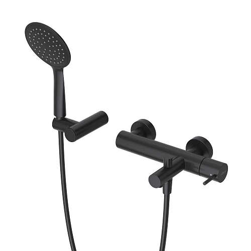 Смеситель для ванны CEZARES LEAF-VD-L-NOP с ручным душем, шлангом и держателем, черный матовый Смеситель для ванны CEZARES LEAF-VD-L-NOP с ручным душем, шлангом и держателем, черный матовый