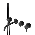 Смеситель для ванны CEZARES LEAF-VDIM3-D-L-NOP встраиваемый с переключателем на 3 выхода, с ручным душем, черный матовый Смеситель для ванны CEZARES LEAF-VDIM3-D-L-NOP встраиваемый с переключателем на 3 выхода, с ручным душем, черный матовый