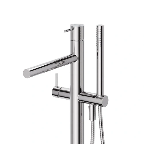 Смеситель для ванны CEZARES LEAF-VDP-L-01 Напольный с ручным душем и шлангом, хром Смеситель для ванны CEZARES LEAF-VDP-L-01 Напольный с ручным душем и шлангом, хром