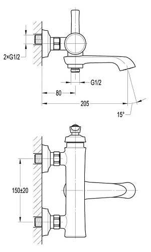 Смеситель для ванны CEZARES LIBERTY-F-VD-01, хром Смеситель для ванны CEZARES LIBERTY-F-VD-01, хром