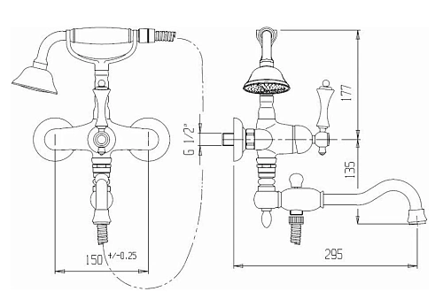 Смеситель для ванны CEZARES MARGOT-VDFM2-01-N Смеситель для ванны CEZARES MARGOT-VDFM2-01-N