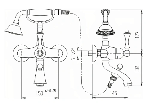 Смеситель для ванны CEZARES MARGOT-VDM-01-N Смеситель для ванны CEZARES MARGOT-VDM-01-N